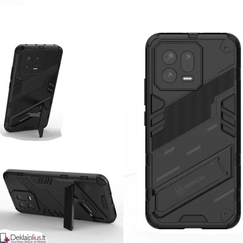 Smūgiams atsparus dėklas su kojele - juodas (Xiaomi 13) Smūgiams atsparus dėklas su kojele - juodas (Xiaomi 13)